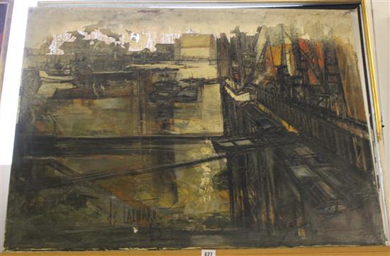 Regis De Cachard, oil, Tower Bridge(-)